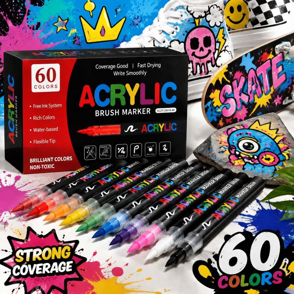 Copic Marker Classic - 12/24/36/48/60Colors Acrylic Paint Pens Markers Brush