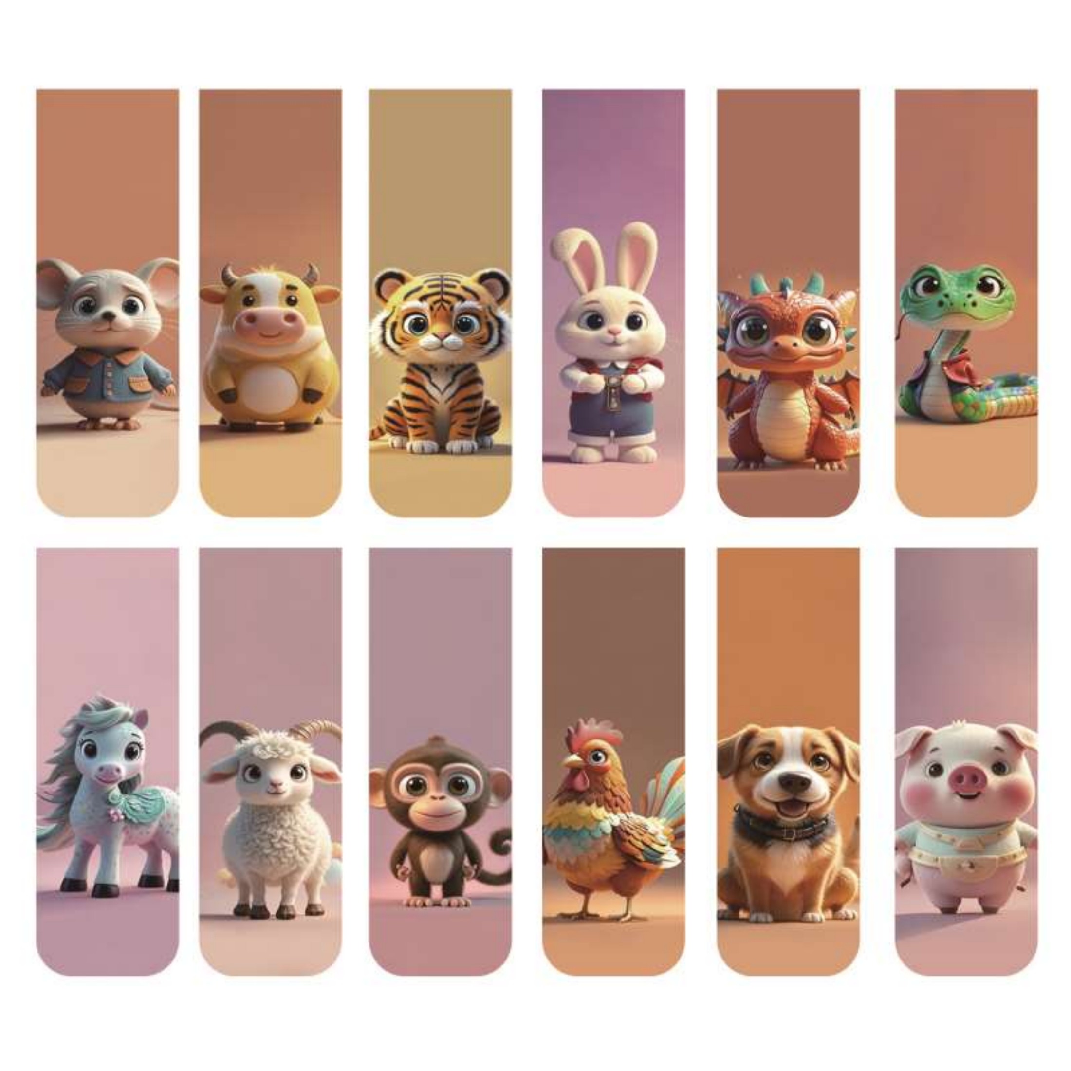 Bookmark Magnetic Clip - 12pcs Adorable Twelve Animal Magnetic Bookmarks