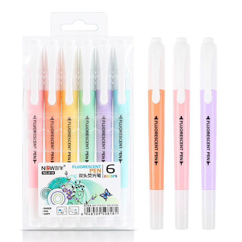 Stabilo Marker Boss - 6Pcs/Set Double Head Fluorescent Highlighter Pen