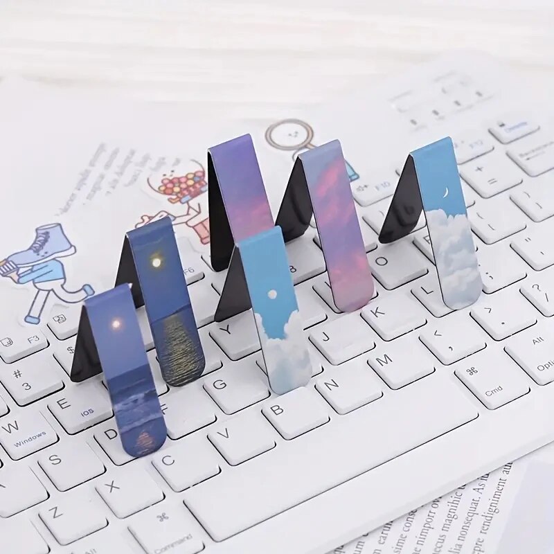 2Pcs Landscape Themed Magnetic - Bookmark Magnetic Clip 评论和价格