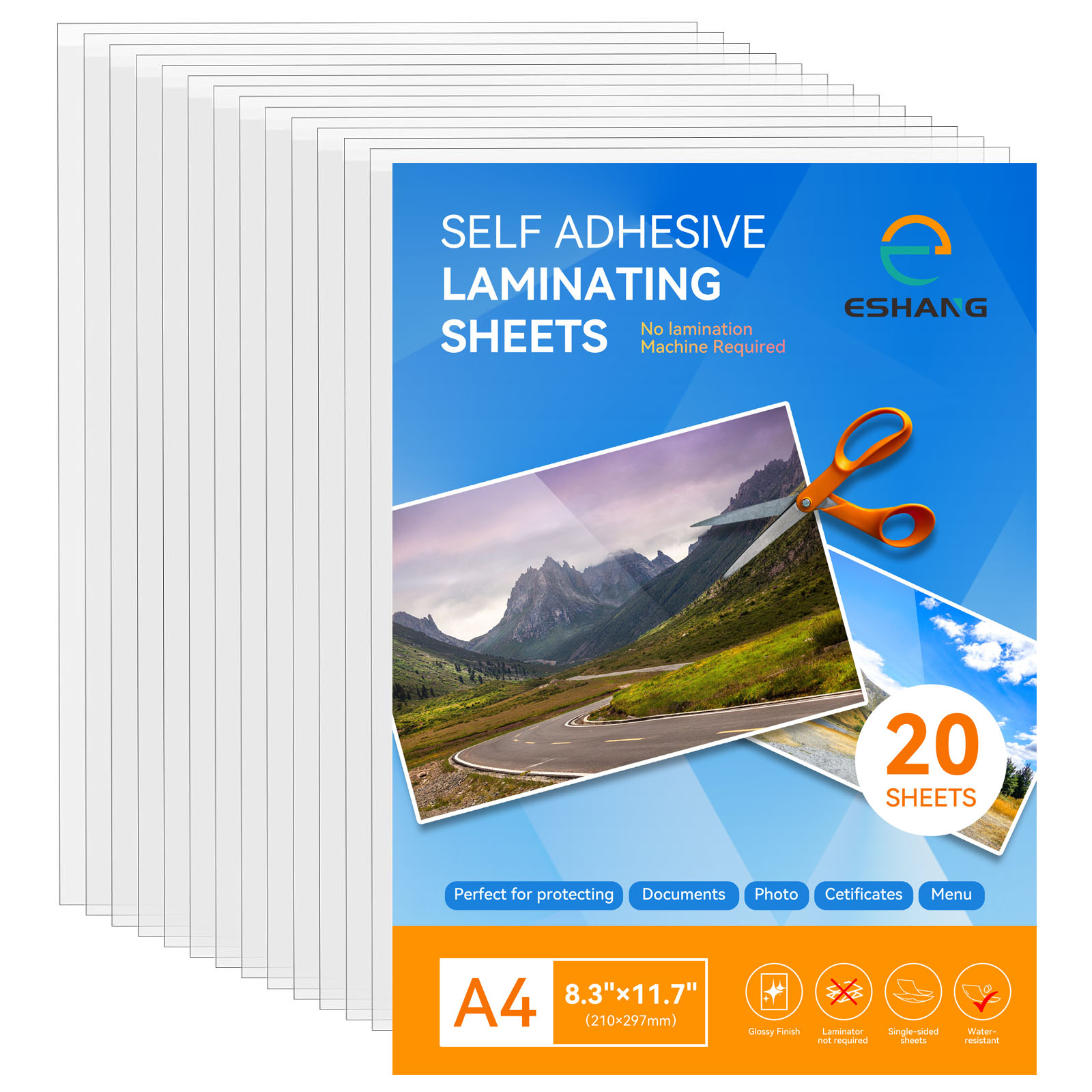 ESHANG 20Sheets Clear Cold Lam - Document Laminator Pouch 评论和价格
