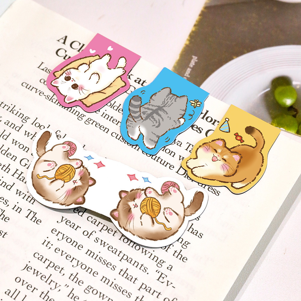 2Pcs/Set Cute Cat Magnetic Boo - Bookmark Magnetic Clip 评论和价格