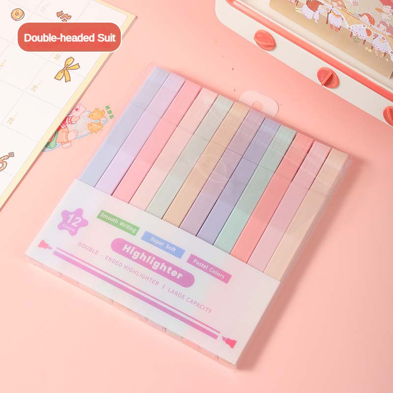 12 Pcs/Set Double Tip Highligh - Stabilo Marker Boss 评论和价格