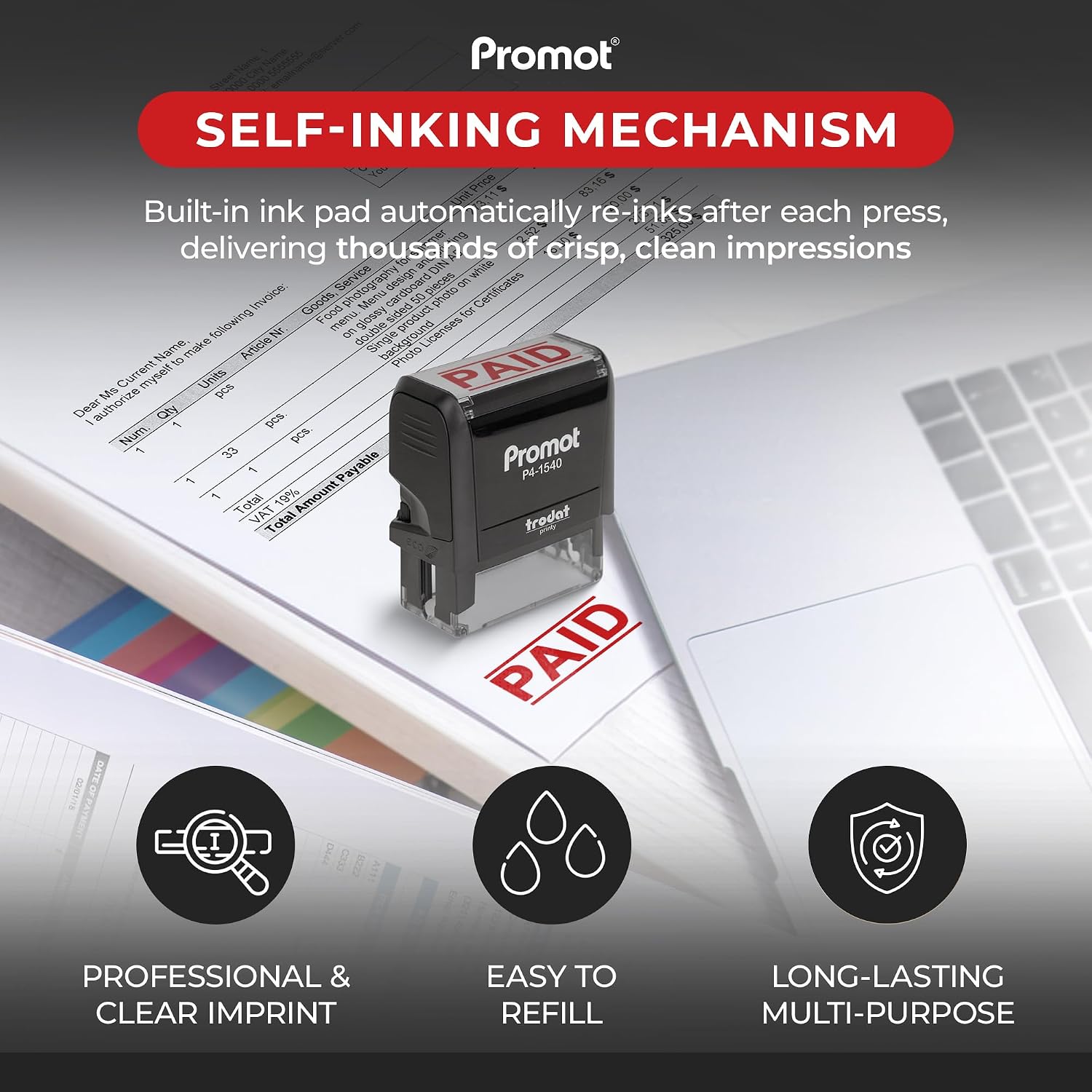 Self-Inking Paid Stamp Refilla - Self Inking Stamp 评论和价格