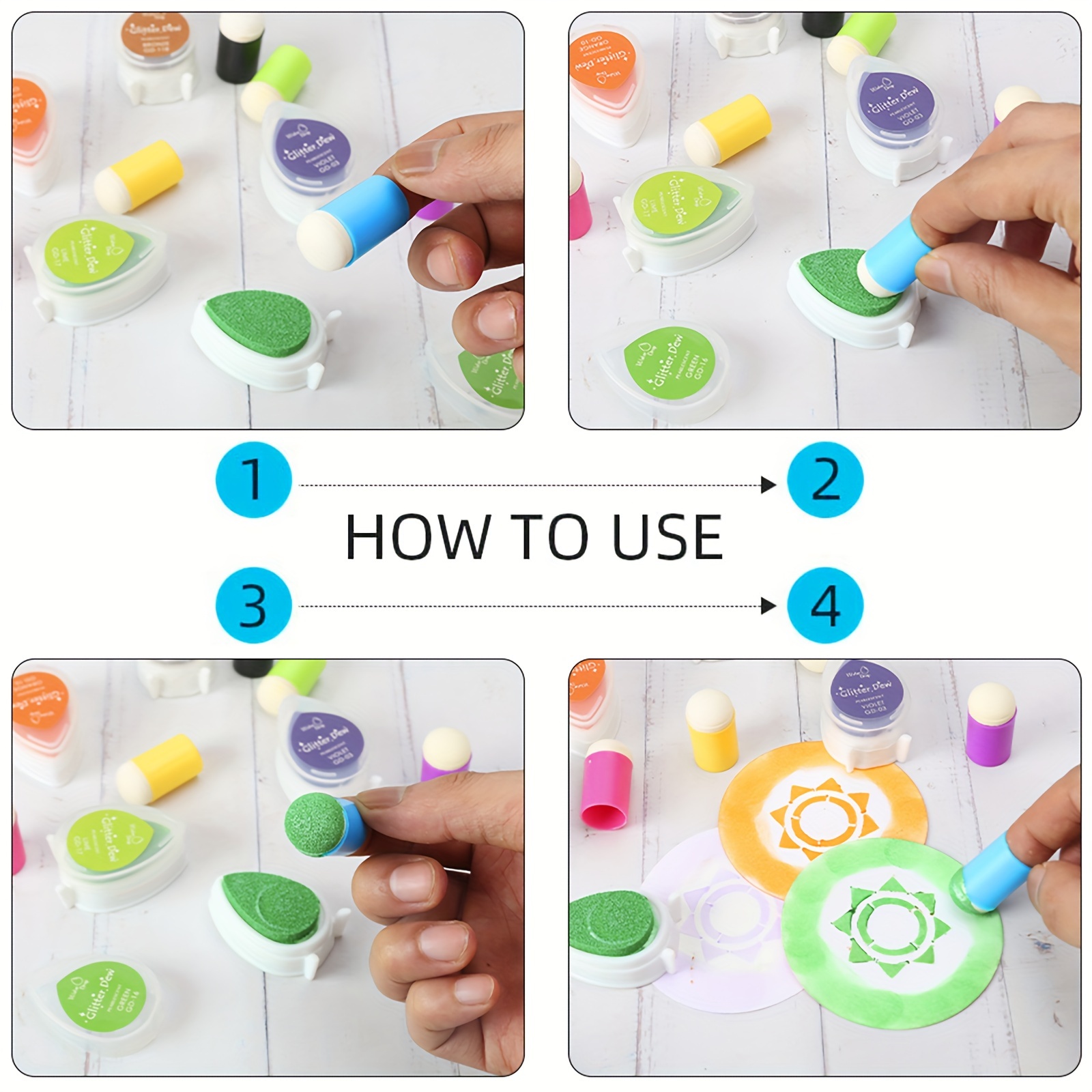 9pcs Craft Finger Sponge Daube - Self Inking Stamp 评论和价格