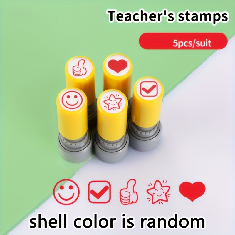 Colorful Teacher Stamps 5pcs S - Self Inking Stamp 评论和价格