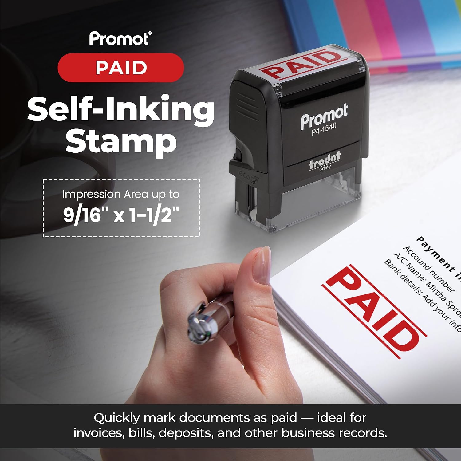 Self-Inking Paid Stamp Red Ref - Self Inking Stamp 评论和价格