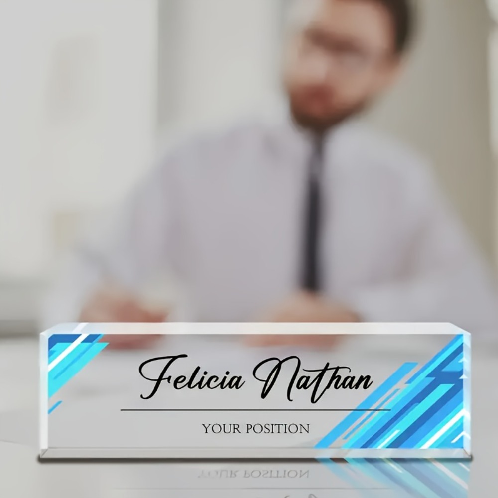 1pc Custom Acrylic Desk Namepl - Desk Name Plate 评论和价格