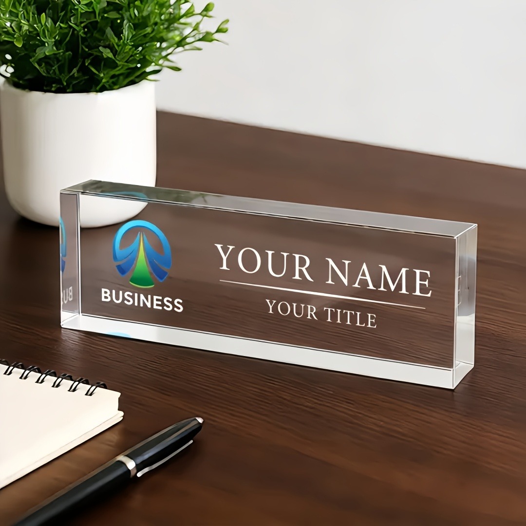 2D Flat Personalized Acrylic D - Desk Name Plate 评论和价格