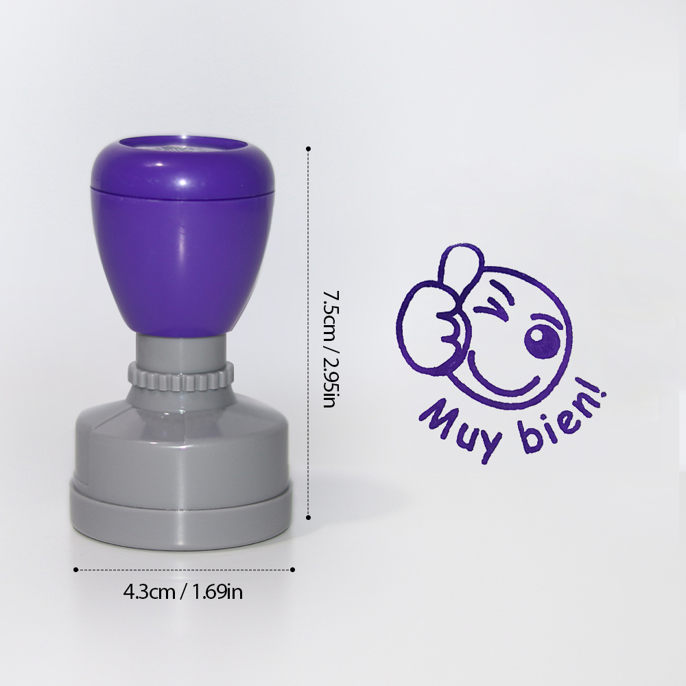 Color 3 pieces large Spanish e - Self Inking Stamp 评论和价格