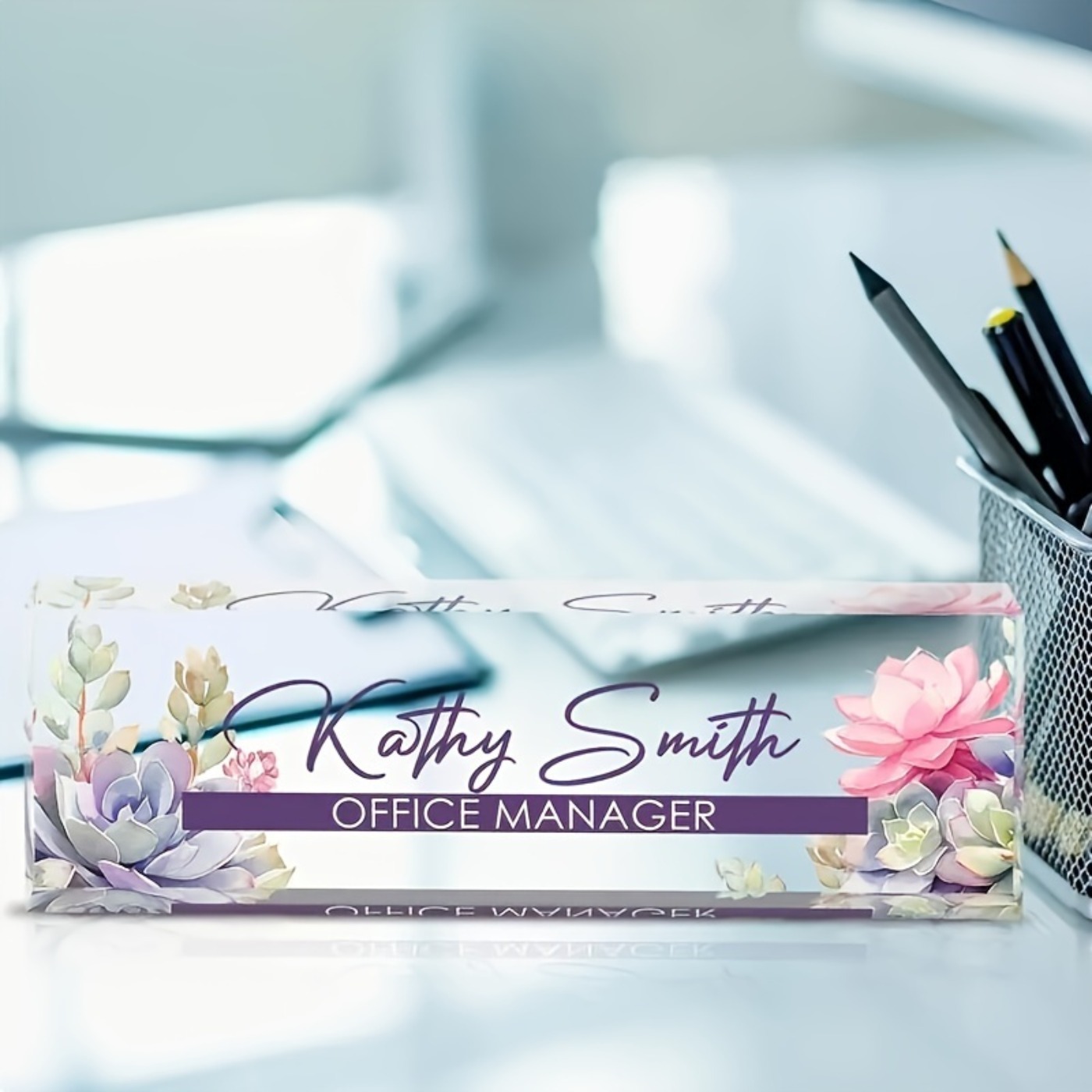 Custom 2D Acrylic Desk Name Pl - Desk Name Plate 评论和价格